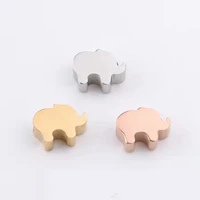 5pcslot 68mm mirror polished stainless steel elephant beads diy small hole bead jewelry accessories