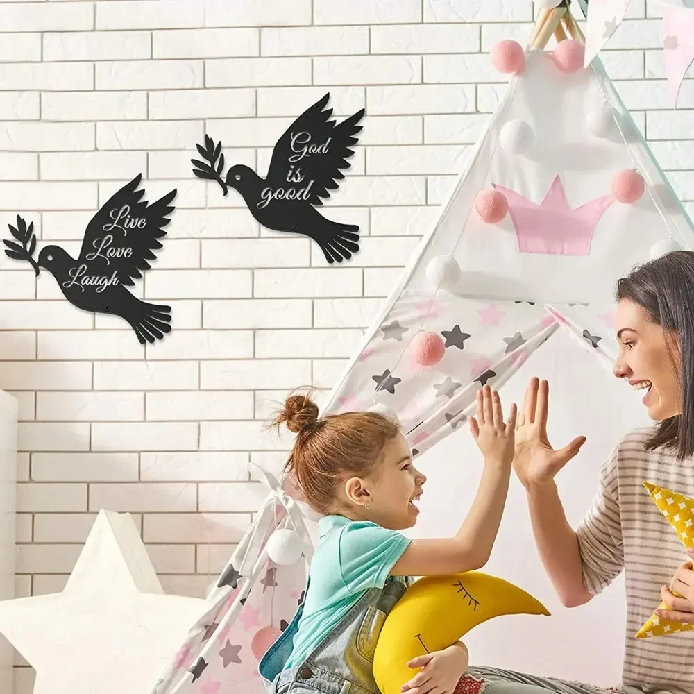 Металлическое настенное искусство живите люблю смех и Бог хороший из 2 частей