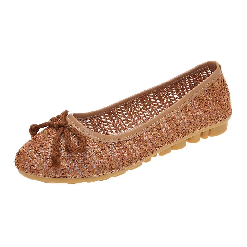 

Новинка 2022, женская модная сетчатая Милая плетеная повседневная обувь на мягкой подошве с бантом