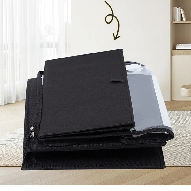 Вместительная коробка для хранения обуви регулируемый нетканый ящик с крышкой