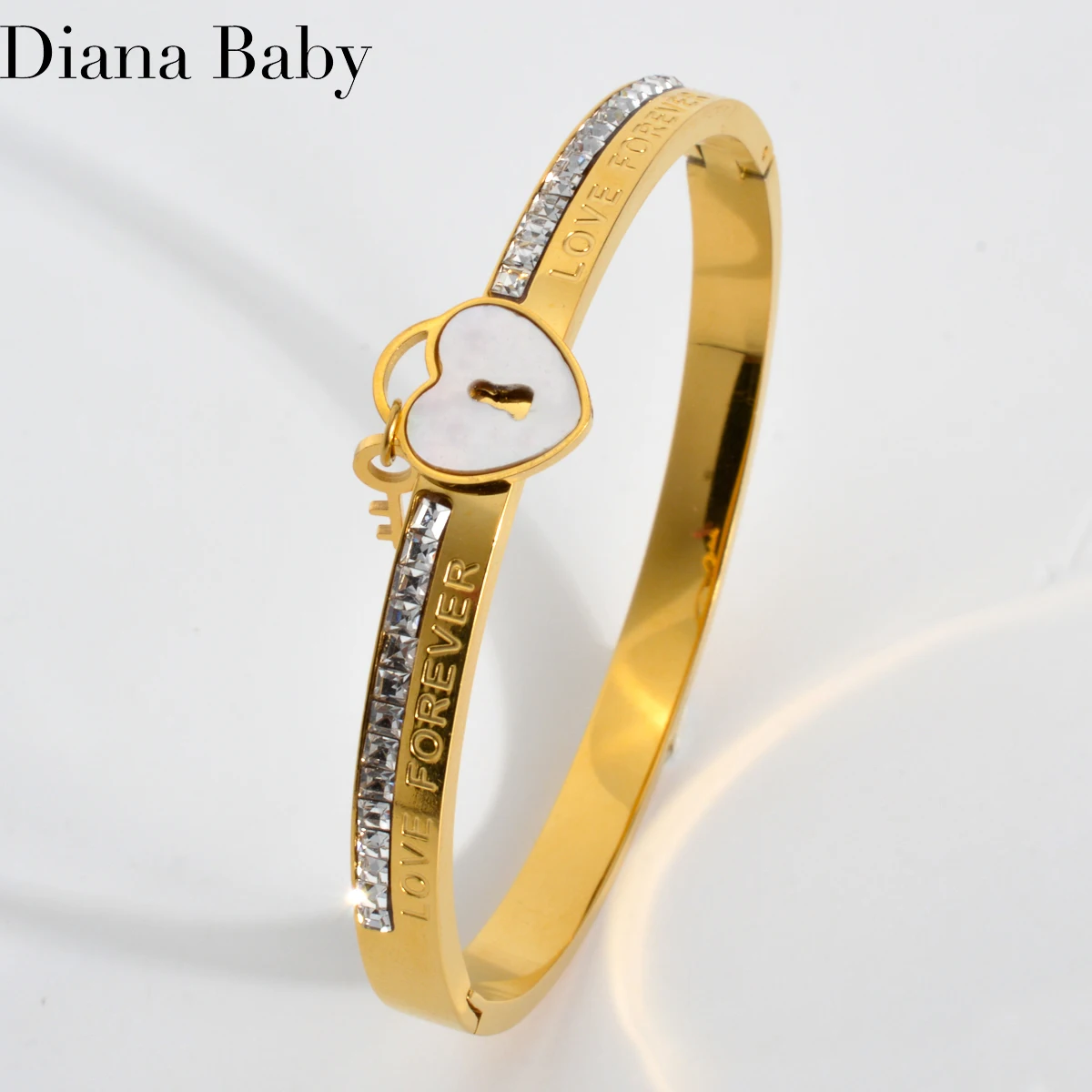 Женский браслет из нержавеющей стали с надписью Love роскошный золотым покрытием