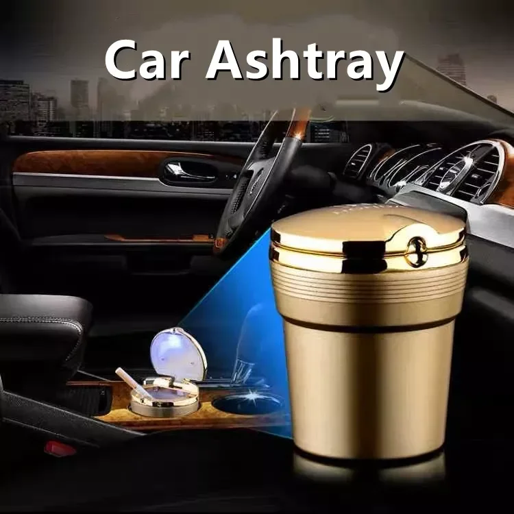 

Ashtray With Led Lights With Cover Creative Personality Covered Car Inside The Car multi- Car Supplies