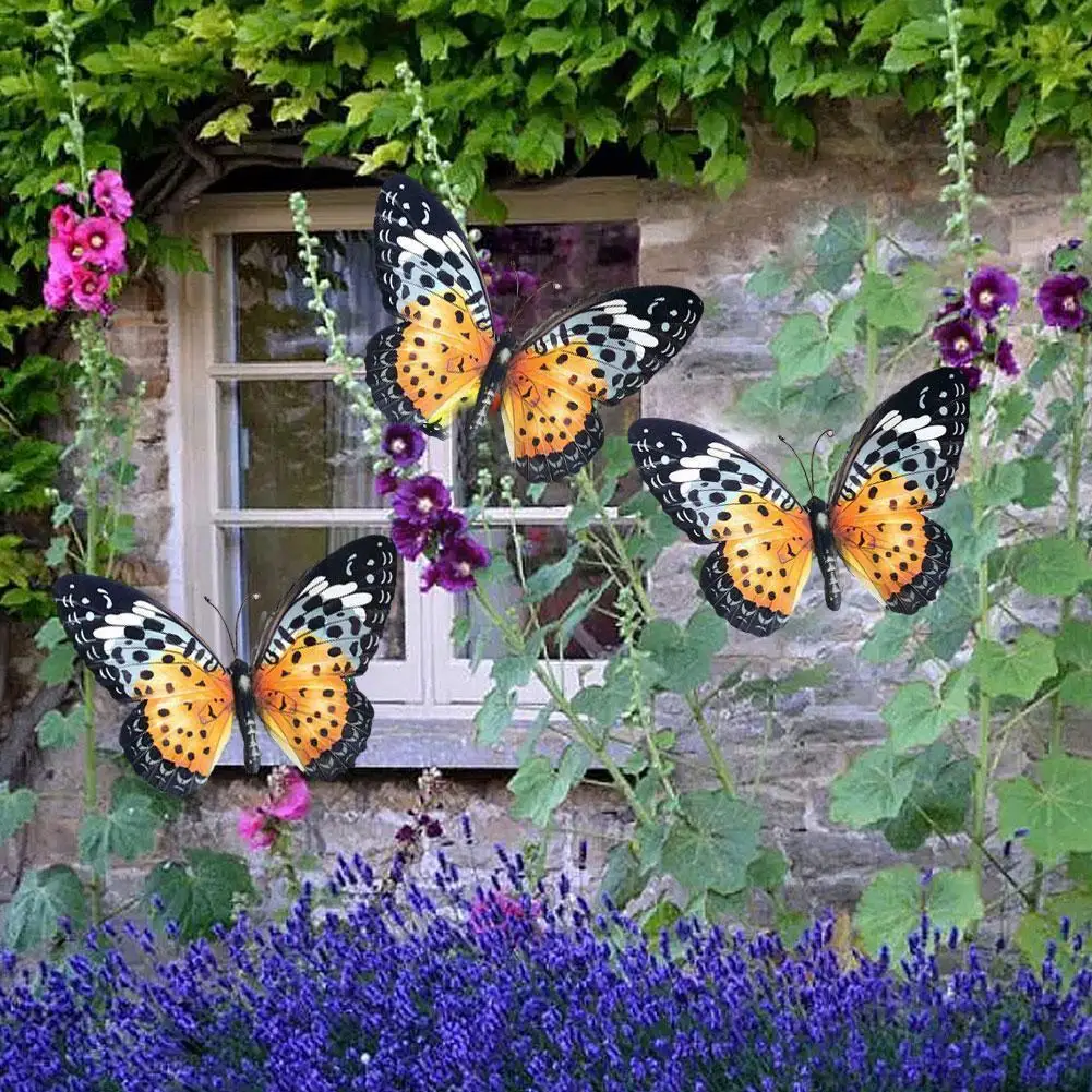 

3d Crystal Butterfly Wall Decor Beautiful Vintage Sculptures Ornament For Home Patio Wedding Wall Art Merry Christmas Decor J9M0