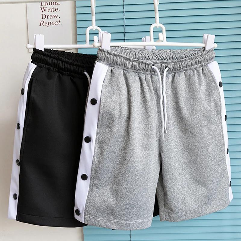 

New Men Casual Shorts Summer 2022 Harajuku Fashion Elastic Waist Sweatpants Fitness High Quality Loose Side Opening Beach Shorts