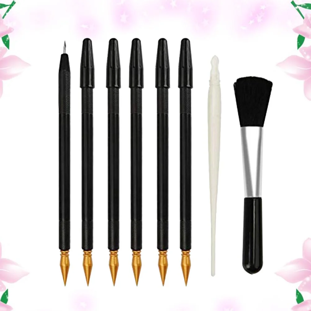 

Tool 8Pcs Scraper Scratch Color Brushes Set Small Detail Repair Pens Painting Drawing Tools for Painting Papers Sheets Boards