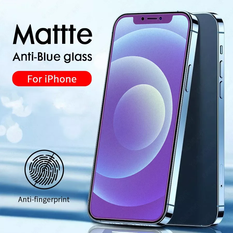 

Матовое закаленное стекло для iPhone 11 12 Pro Max mini с защитой от синего света, Защита экрана для iPhone XS Max XR X 8 7 6 Plus SE 2020