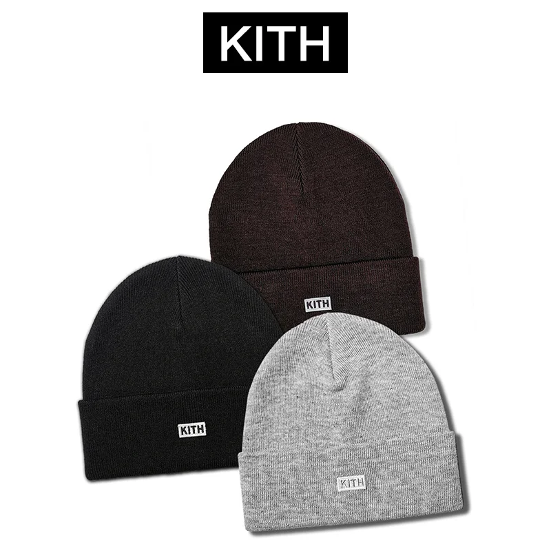 

Kith 2023 small standard classic embroidery street autumn and winter cold cotton knitted hat MZ15