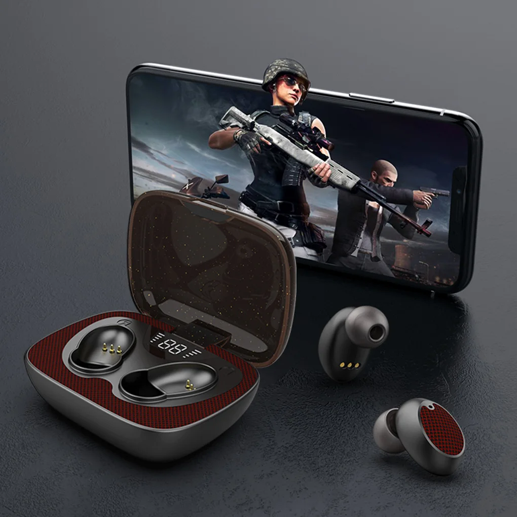 

ES02 Bluetooth-наушники с цифровым дисплеем, беспроводные наушники-вкладыши, спортивные наушники для бега, узор 1