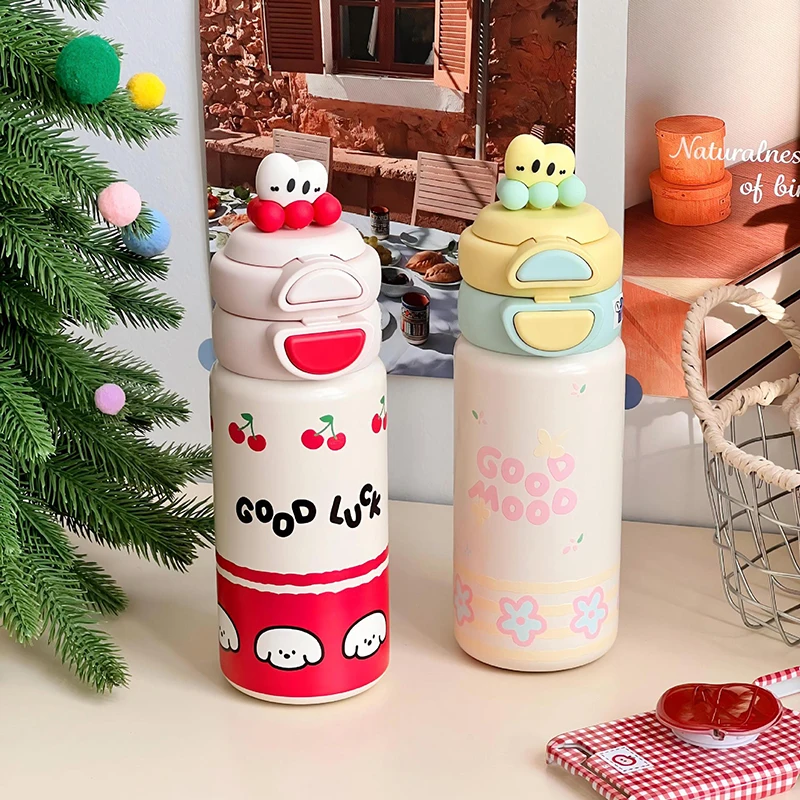 1000 мл термос для воды девочек чашка кофе со льдом и ручкой соломенный стакан