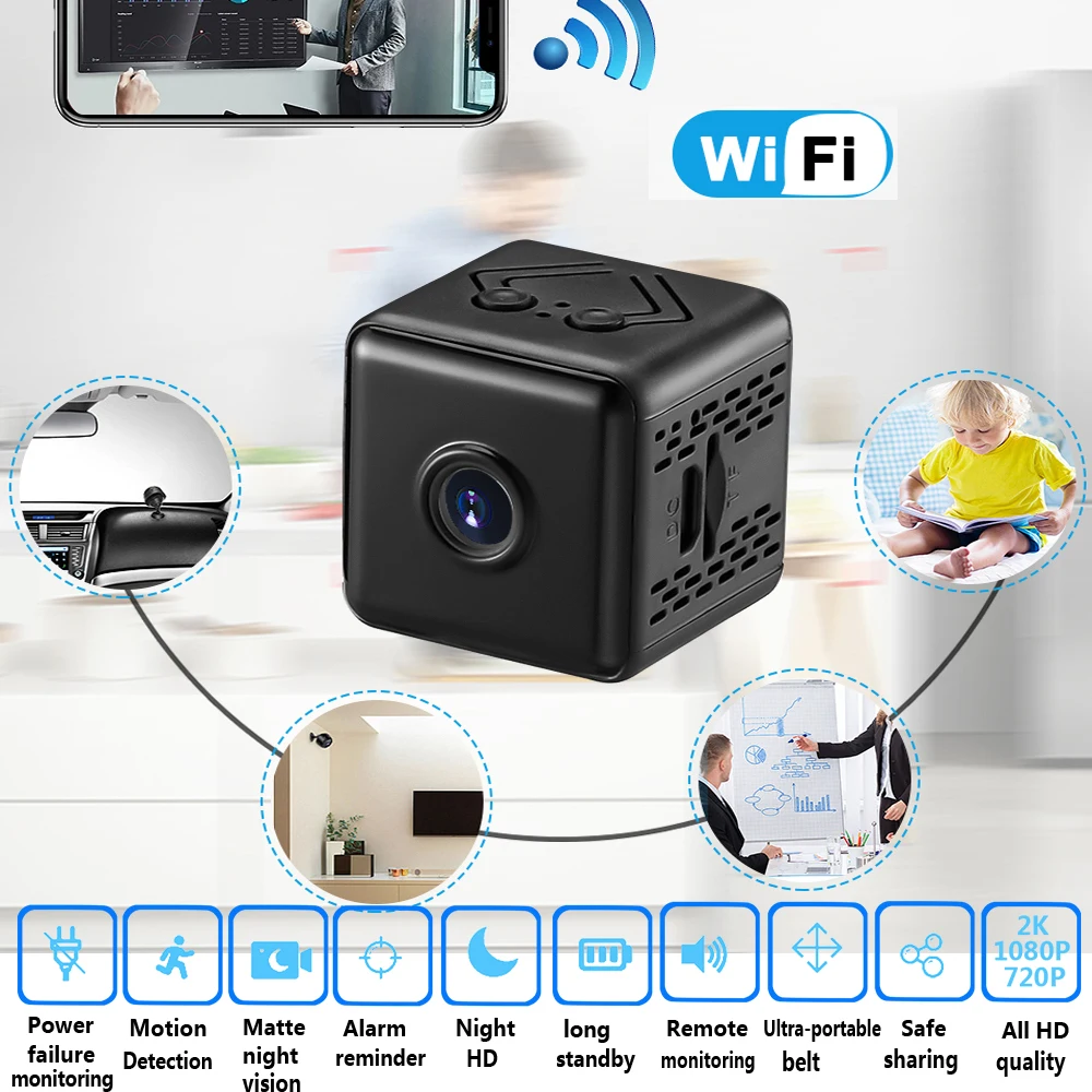 Беспроводной сетевой монитор мини-камера с Wi-Fi приложение для телефона