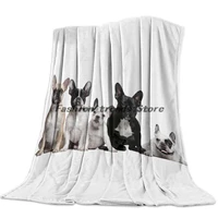 french bulldog flannel blanket for bed sofa portable soft fleece throw funny plush bedspreads