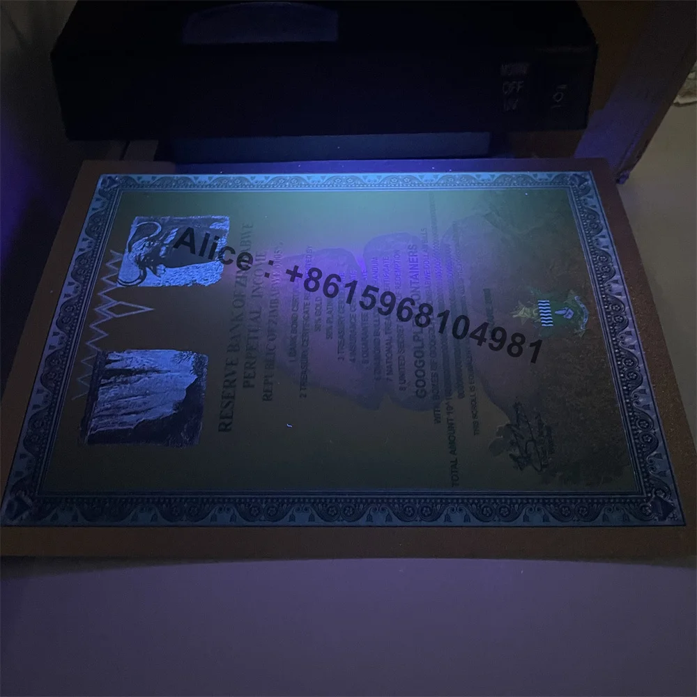 Контейнеры для банкнот из золотой фольги в Зимбабве Googolplex с коробкой УФ серийным