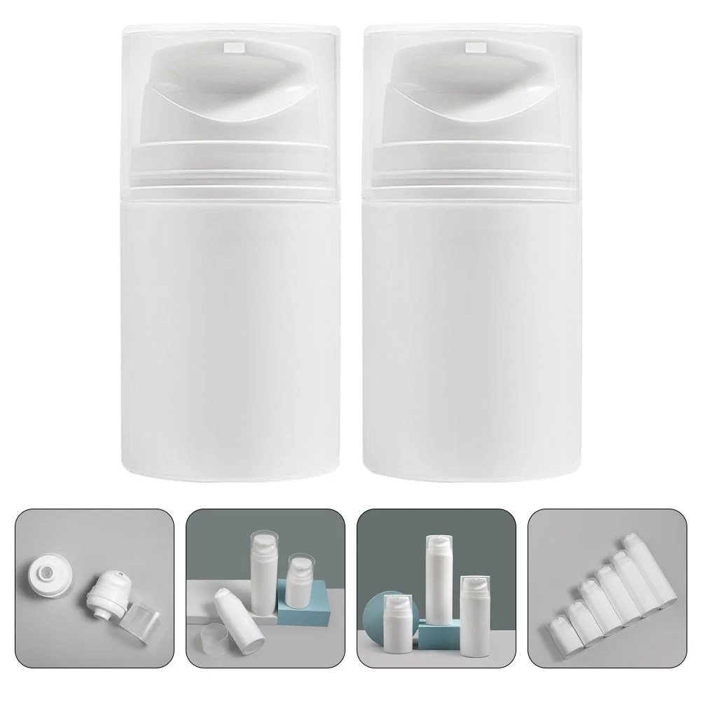 

2 Pcs Vacuum Lotion Bottle Toiletry Bottles Press Pump Dispensers Sub Container Portable Travel