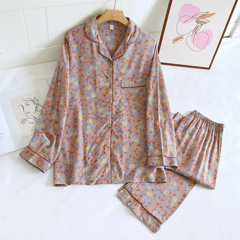 Одежда для сна женское хлопковое нижнее белье из 2 предметов пижамный женский