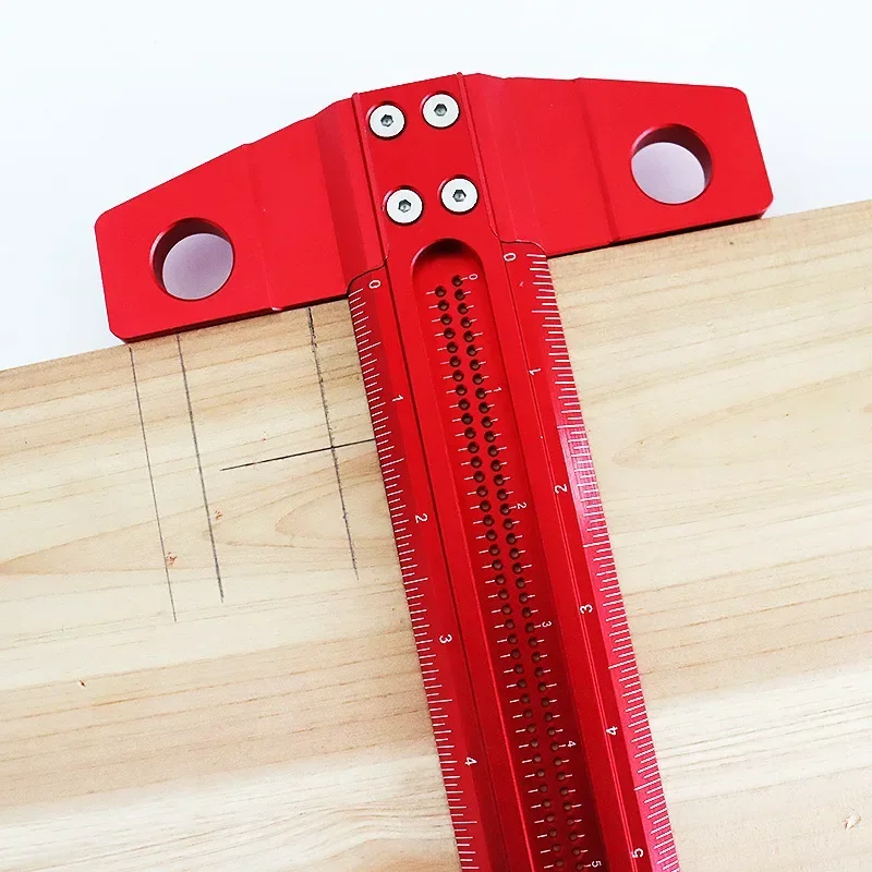 Точная маркировка Т-линейка из алюминиевого сплава деревообрабатывающий