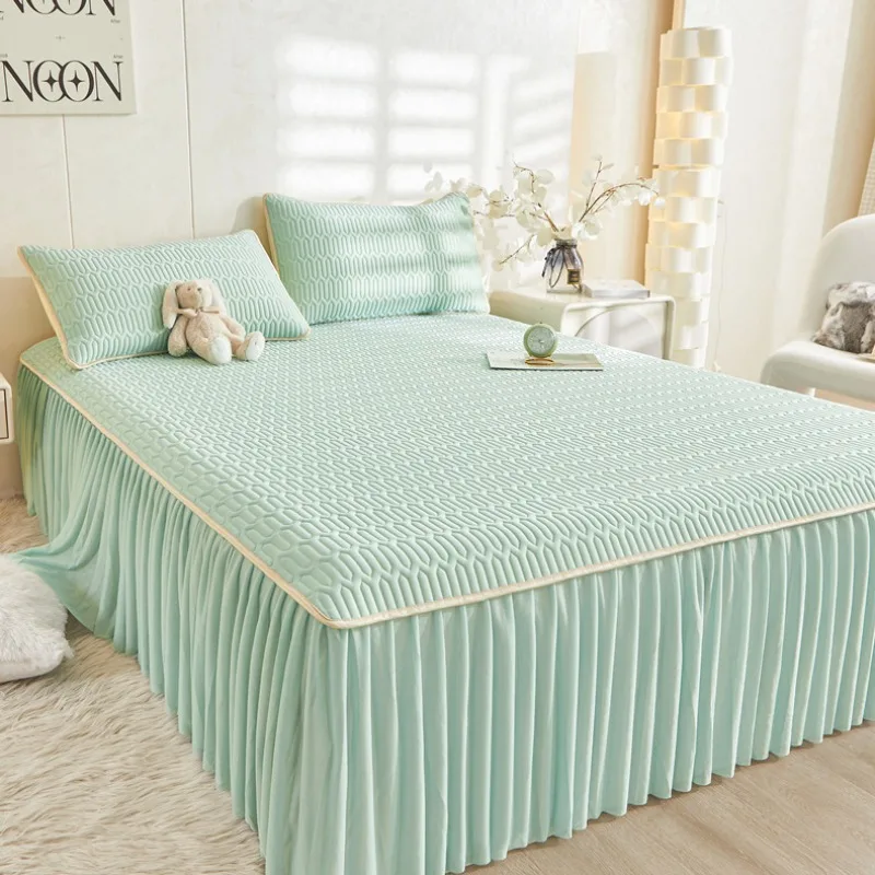Летние Натяжные простыни юбки дышащий латексный крутой коврик матовые защитные