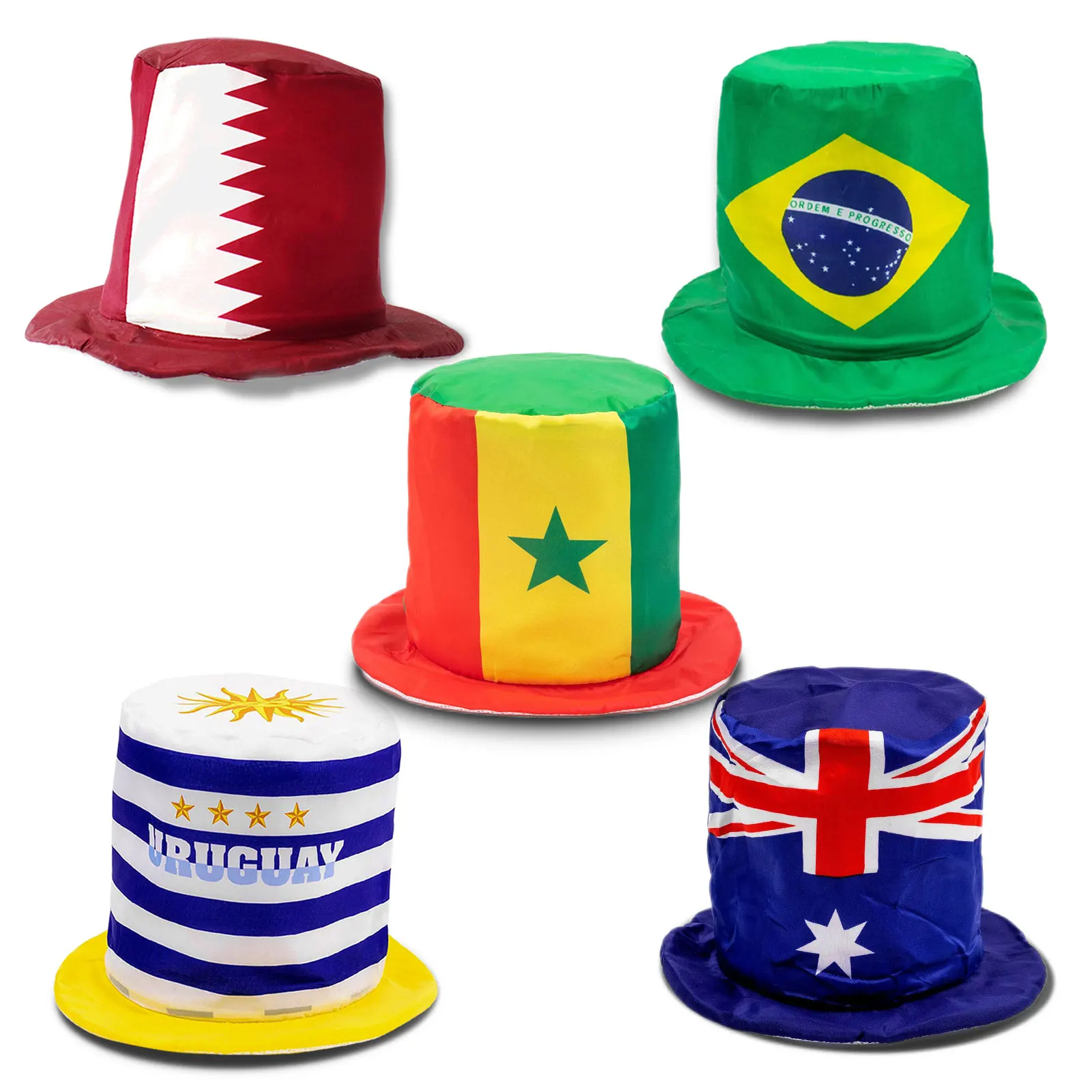 

2022 World Soccer Match Fan Cap Qatar Cup Flag Fan Hat European Cup Qatar Uruguay Brazil Japan Senegal Soccer Sun Hat Football