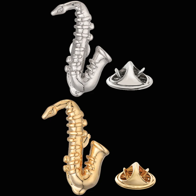 Брошь в виде саксофона из меди для музыкального оборудования модная мужская