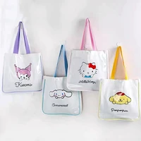 kawaii sanrios shoulder bag hellokittys kuromi cartoon cute canvas handbag anime large capacity portable shopping bag girl gift