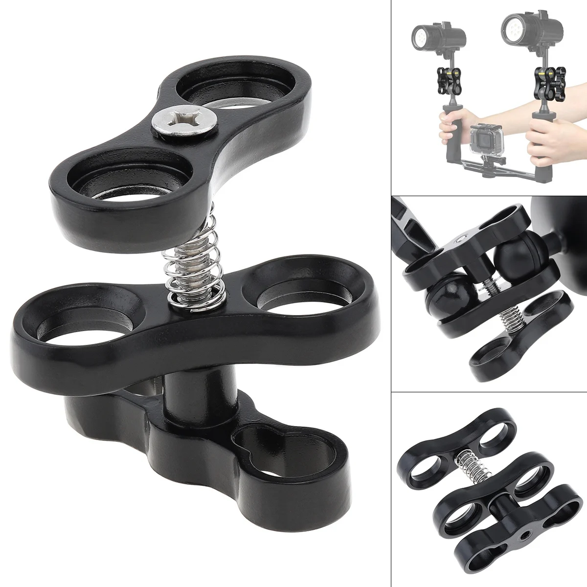 Universal Diving Video Fill Lights Ball Butterfly Clip Clamp Mount 360 Rotate Fit for GoPro Hero 7 6 5 Action Camera Accessories