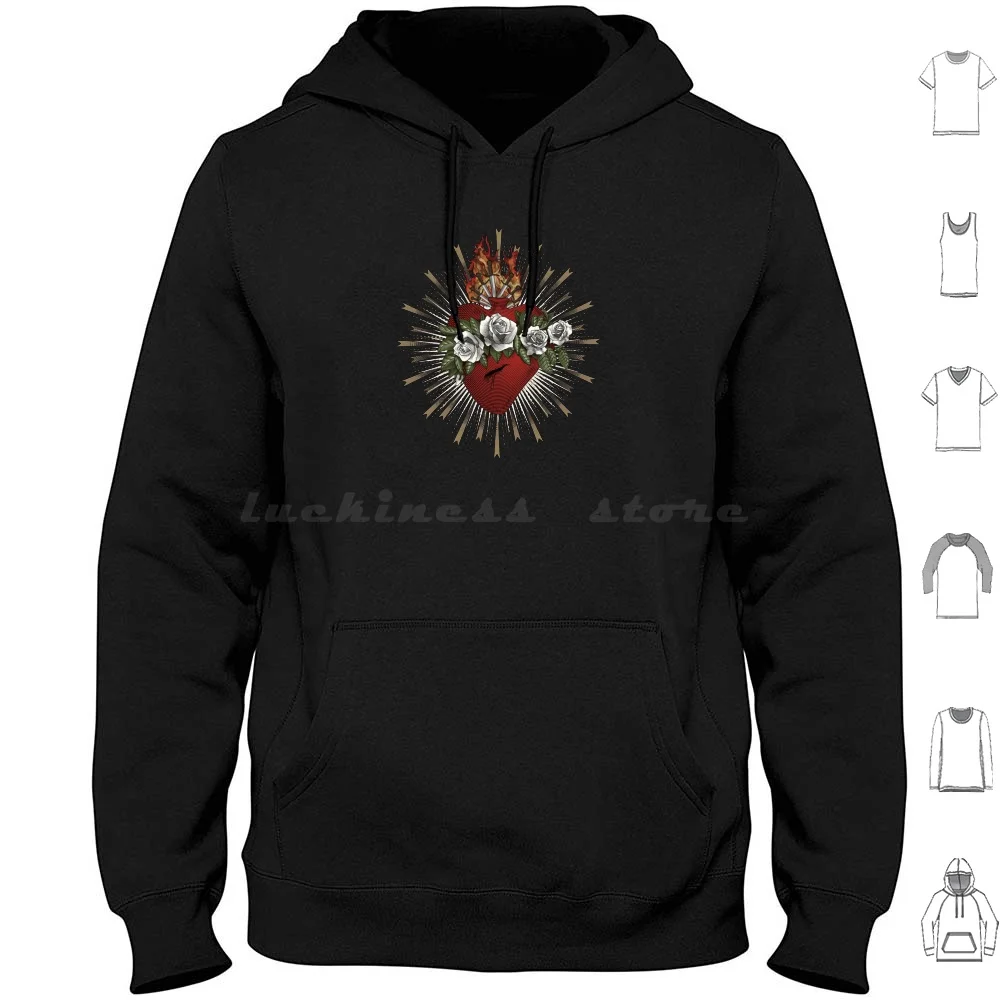 

Immaculate Heart Of Virgin Mary Hoodie cotton Long Sleeve Mary Catholic Heart Jesus Virgin Mary Immaculate Heart Bible Love