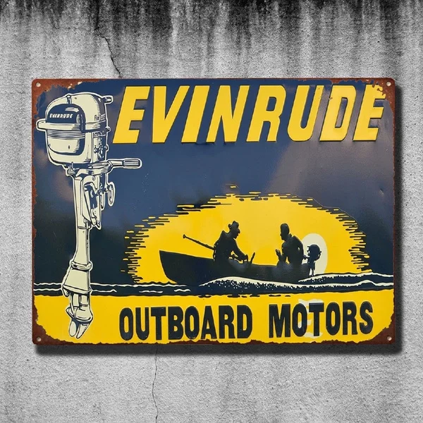 

Evinrude Outboard Motor Boat Metal Tin Sign Home Decoration Wall Stickers 20x30cm