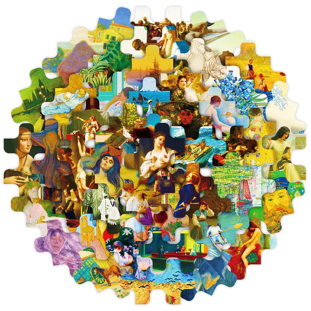 

50pcs Vintage Art Puzzle Style Stickers For Scrapbook Ipad Phone Scrapbooking Material Kscraft Aesthetic Sticker Craft Supplies