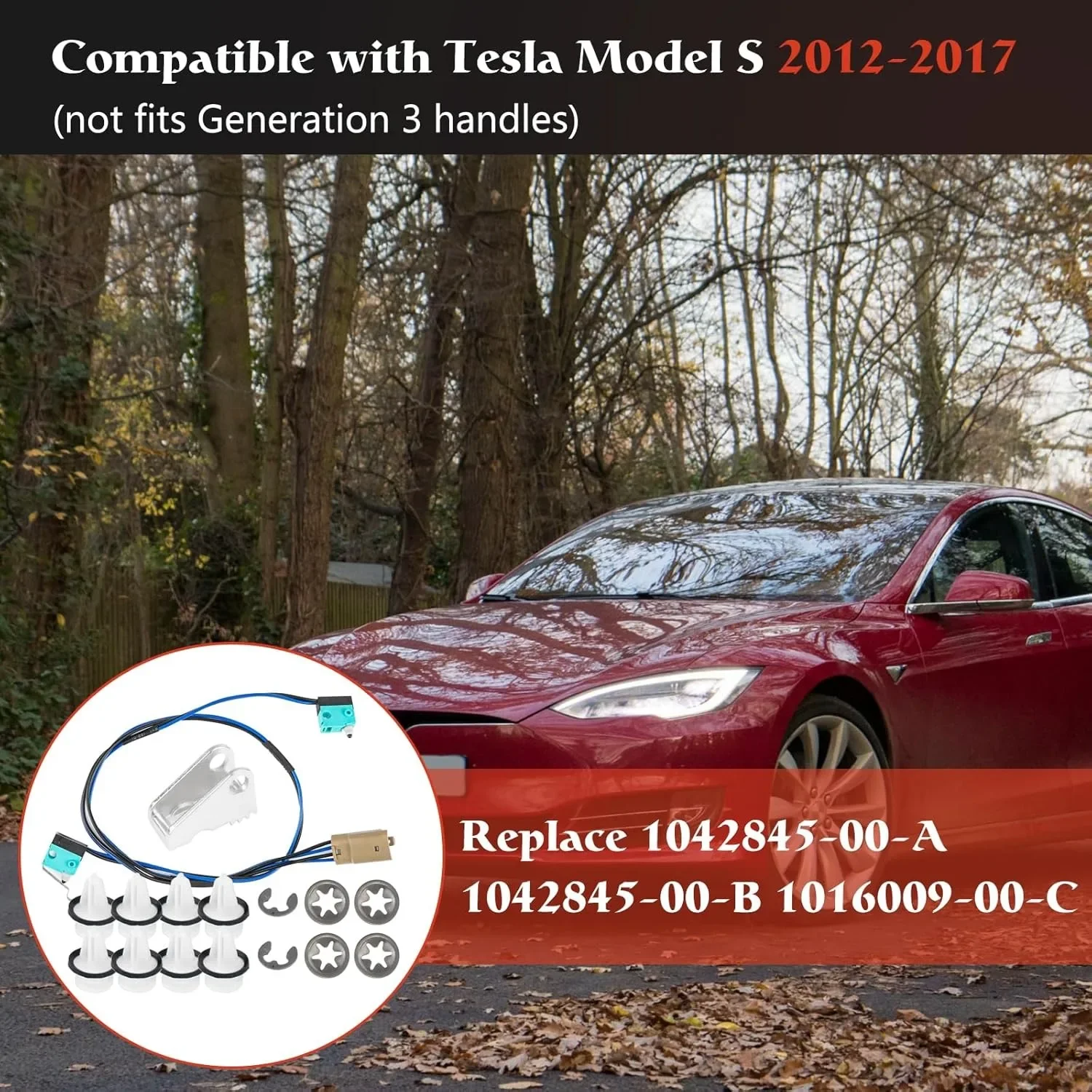 Фото Ремкомплект дверных ручек для Tesla Model S 2012-2017, замена 1042845-00-A, 1042845-00-B, 1016009-00-C, микроконтакт №2