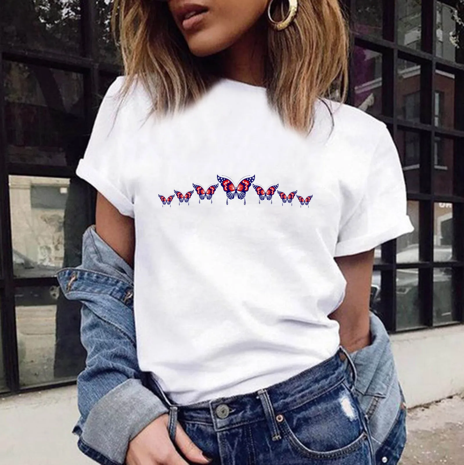 

Женская блузка, стильные футболки, Женская хлопковая рубашка