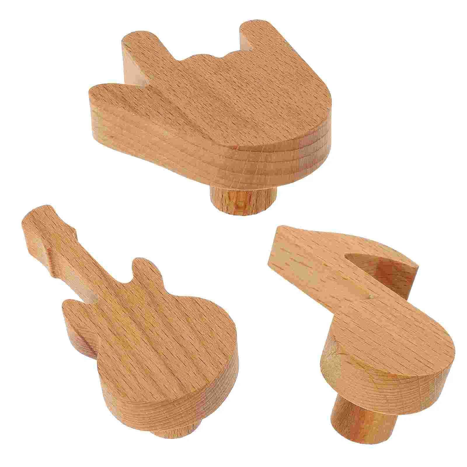 

3 Pcs Wood Hangers Bathroom Hook Coat Wooden Hooks Hanging Beech Home Bedroom Wall Decorative Hat