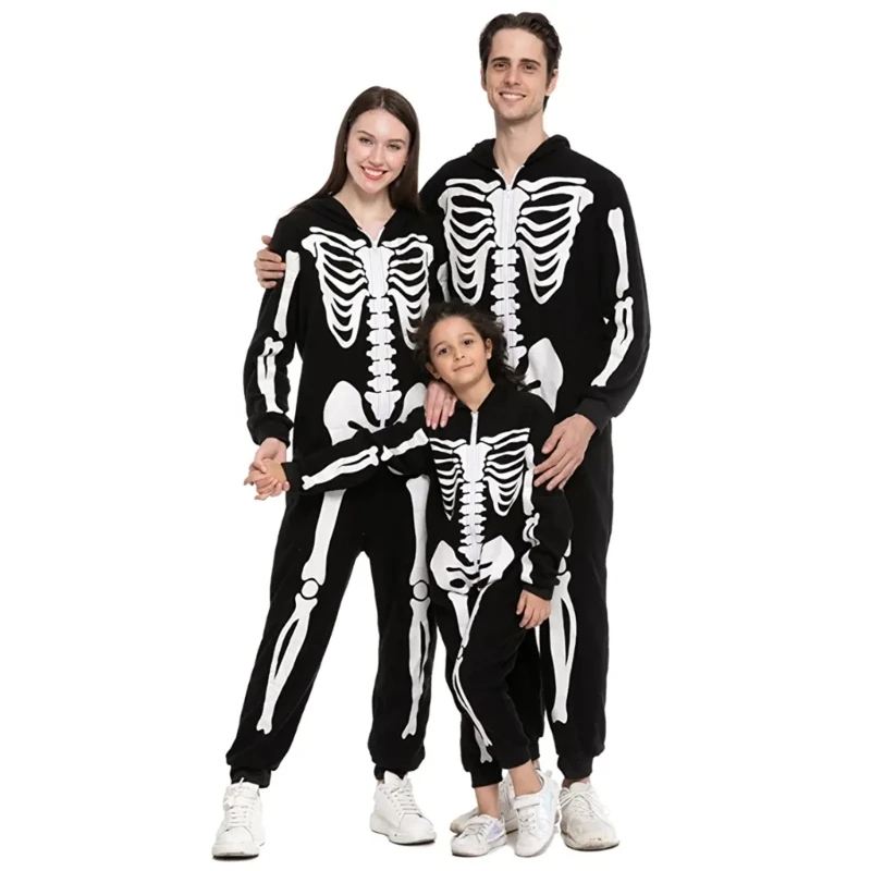 

Adult Black One-Piece Cosplay- Costume Family Matching Pajamas Cosplay- Unisex Sleepwear Rompers Jumpsuit QX2D