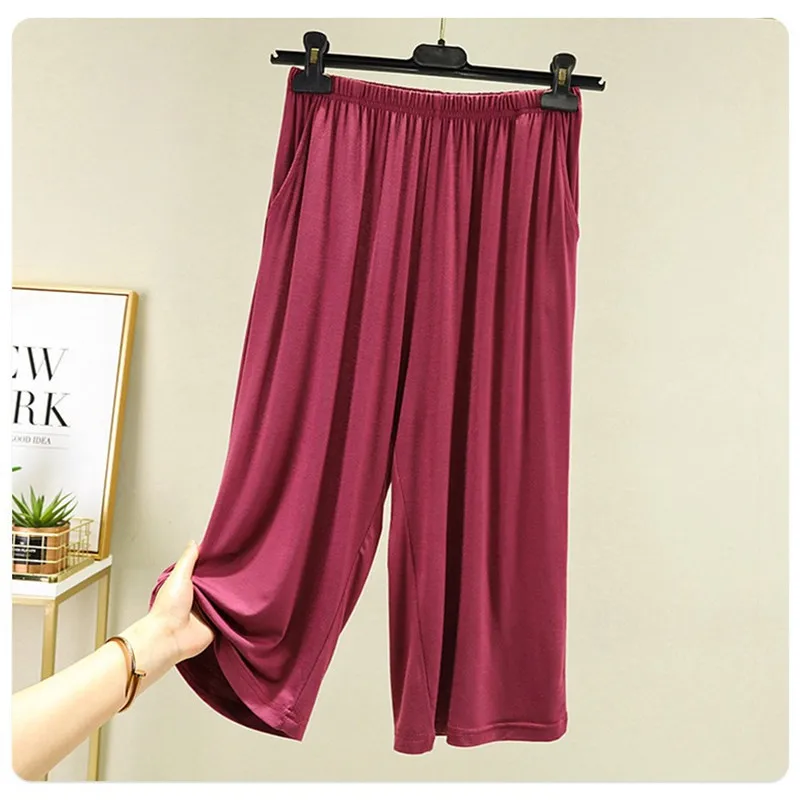 Modal Sleepwear Women Calf-Length Pants Loose Size Home Pajamas Casual Solid Multicolor Long Pant Summer Fashion Sleepwear