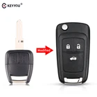 KEYYOU 10 шт. модифицированные 23 кнопок Флип складной автомобильный пустой ключ оболочка для Chevrolet Cruze Aveo дистанционный ключ чехол Брелок левыйправый левый лезвие