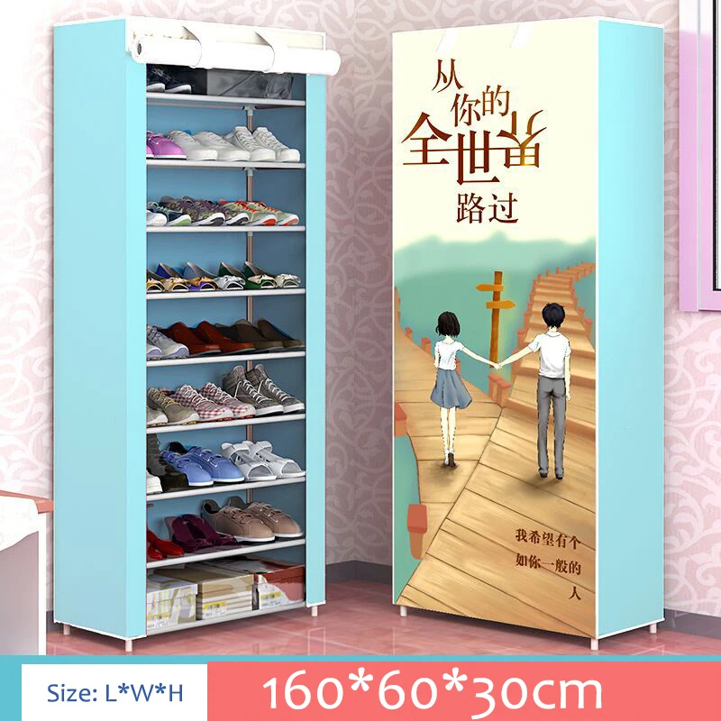 Многослойная Простая Стойка для обуви утолщенная стальная трубка нетканый