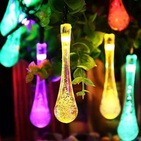 solar outdoor light garland water drops solar string lights 203050leds fairy lights holiday christmas party garden decoration