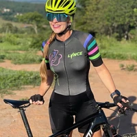 macaquinho feminino ciclismo lynce manga curta womens cycling jumpsuit bike clothing summer short sleeve cyclist outfit 2022