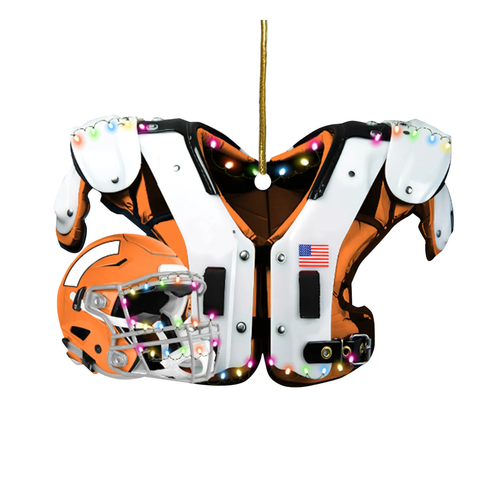 2022 Christmas Tree Pendant Creative American Football Shoulder Pads And Helmet Decoration Car Rearview Mirror Crafts Collection |