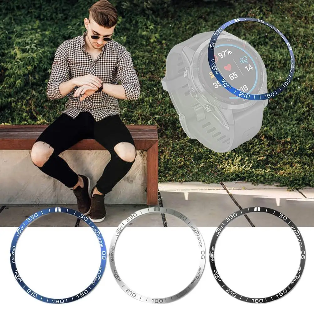 

Steel For Garmin Fenix 7 7S 7X Sapphire Bezel Rings Adhesive Anti Scratch Metal Cover Protective Watch Accessories U0G2