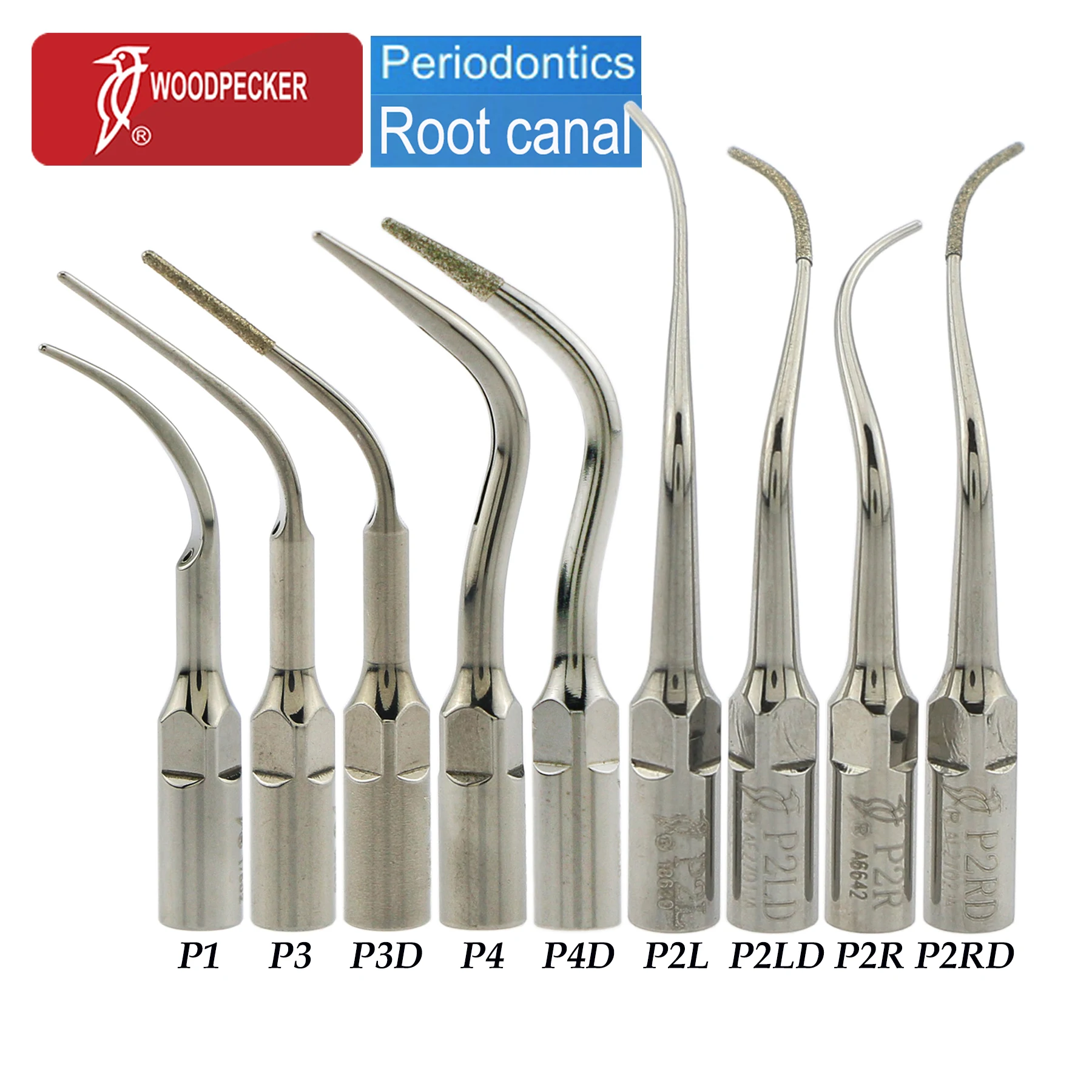 

Woodpecker Dental Ultrasonic Scaler Tip Left Ritht Periodontal Scaling Diamond Tips P1 P3 P3D P4 P4D P2L P2R P2LD P2RD EMS UDS