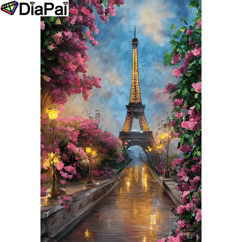 

Набор для алмазной вышивки «Пейзаж, башня, дерево»