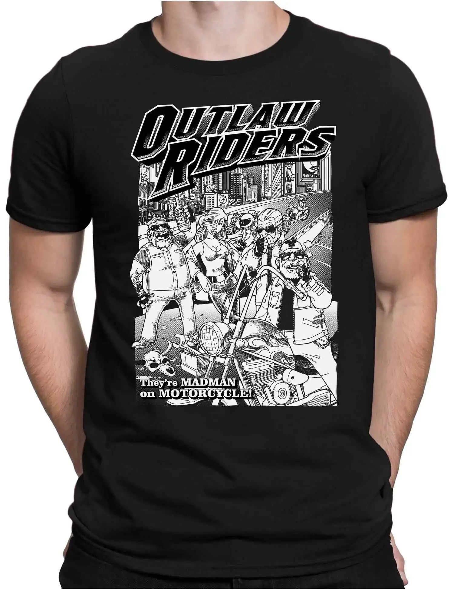 Забавная Мужская футболка Outlaw Riders маленькая до 4Xl Papayana