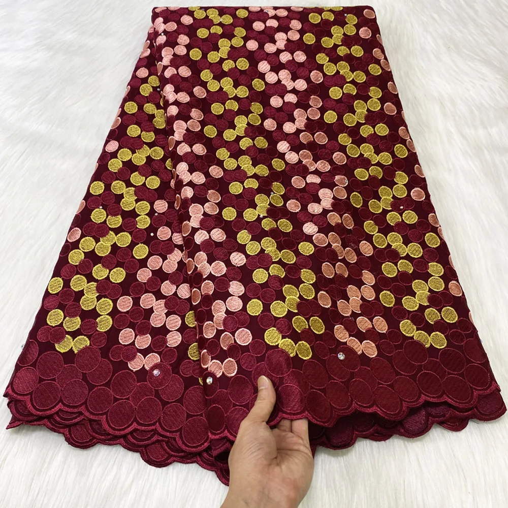 

Ulifelace High Qualit 100% Skin Cotton 2023 Embroidered African Lace Fabrics With Stones Swiss Voile Lace In Switzerland CT1190