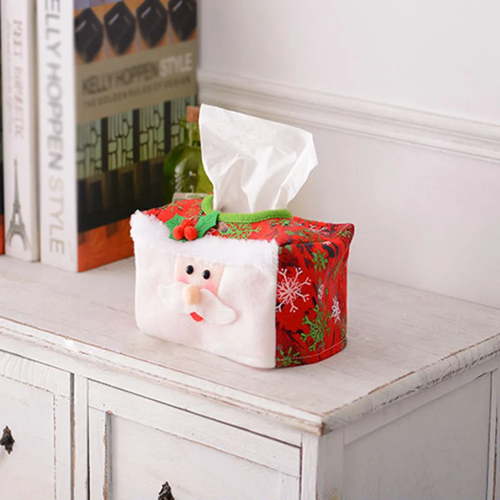 

Christmas Decoration Tissue Cover Christmas Desktop Tissue Storage Box Ornament Atmosphere Arrangement Christmas Supplies Decor