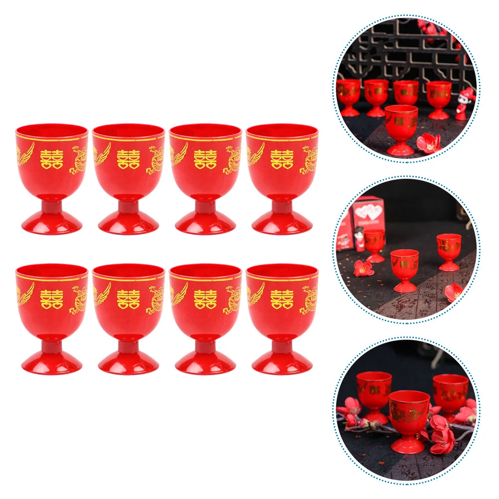 

8 Pcs Creative Goblet Retroshot Mini Goblet Beverage Shampain Glasses Festive Goblet Edging Home Supplies Mini Shots
