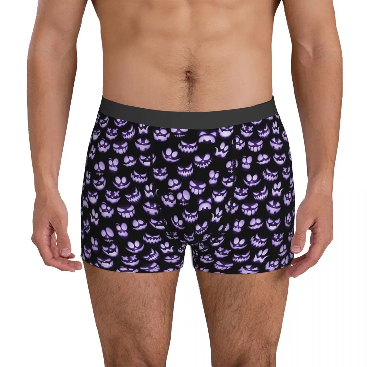 

Pumpkin Faces Underwear Halloween Print Men Shorts Briefs Stretch Boxershorts Trenky Design Plus Size Panties