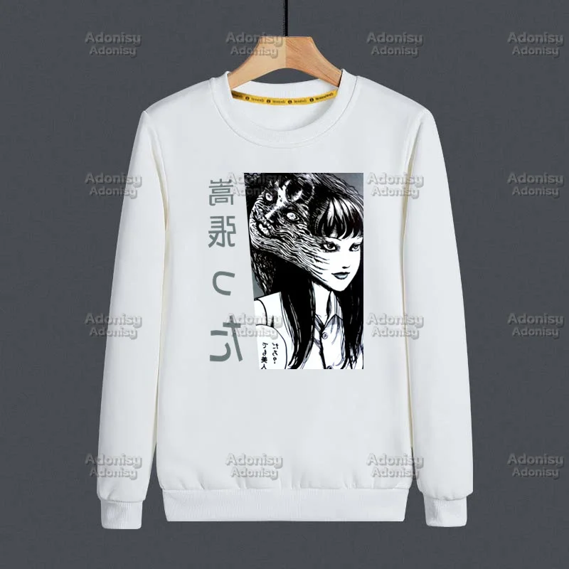 

Tomie Manga Junji Ito Shintaro Kago Horror Uzumaki Men Hoodie Autumn Streetwear Pullover Sweatshirts Mens White Color Hoodie