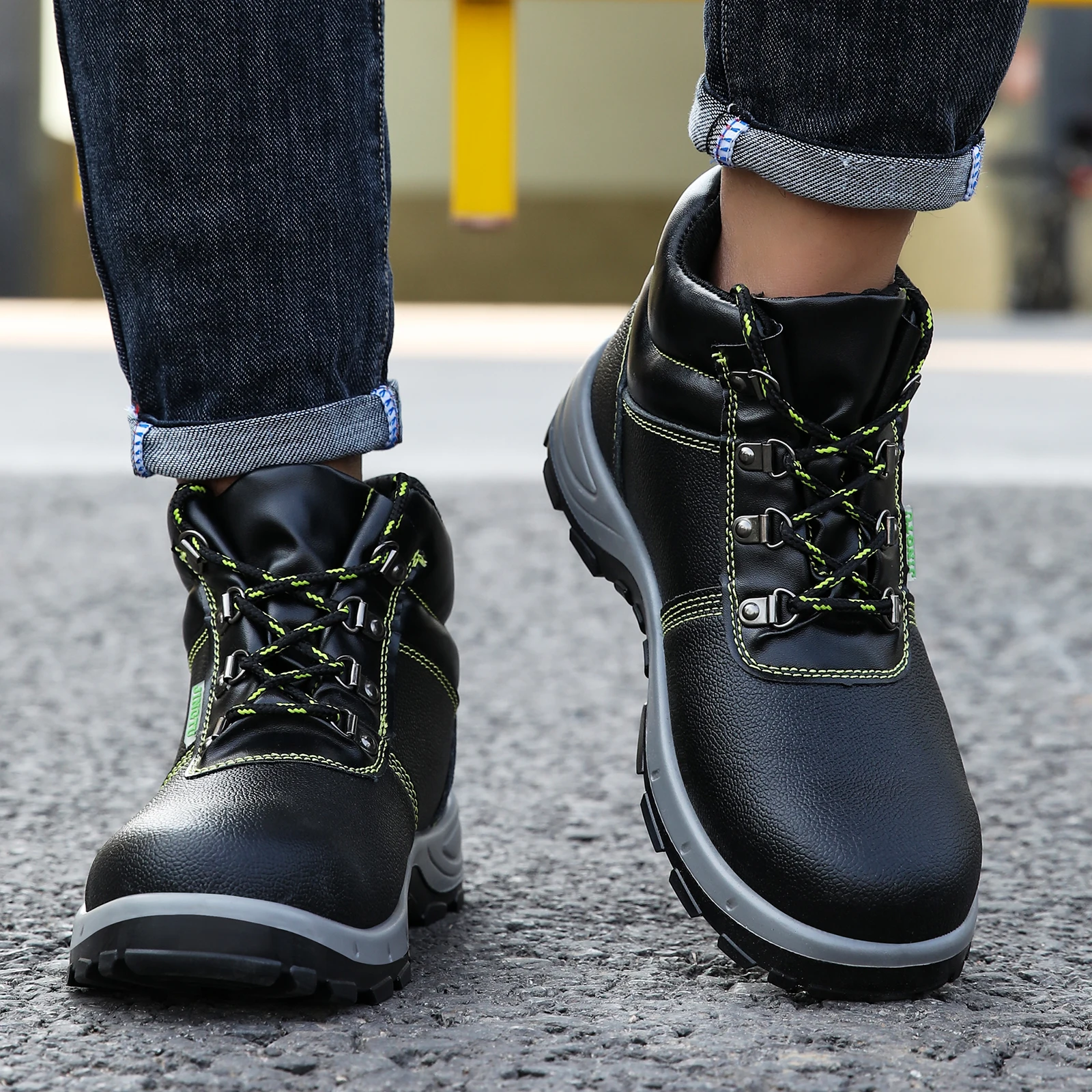 Профессиональные противоударные ботинки с высоким верхом перфорацией