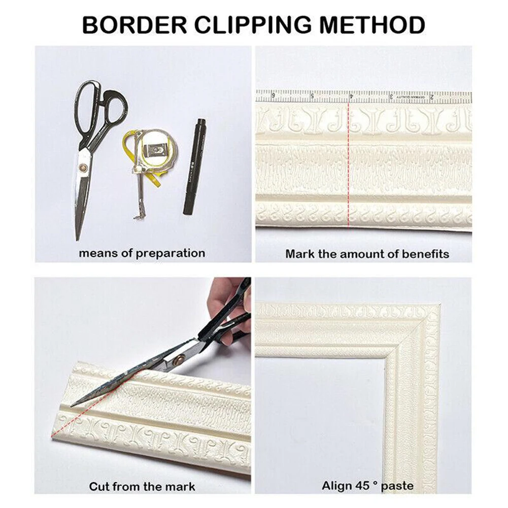 

3D Foam Wall Edge Strip Stickers Self Adhesive Waterproof Baseboard Corner Waist Line Edge Border Decorative Strip