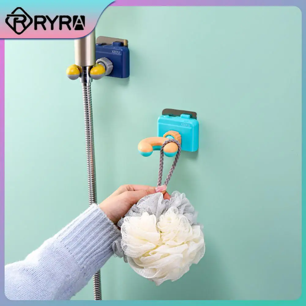 

Drill-free Showerhead Bracket Self-adhesive 360° Rotation Shower Head Holder Adjustable Wall Mounted Bathroom Accessory Hook