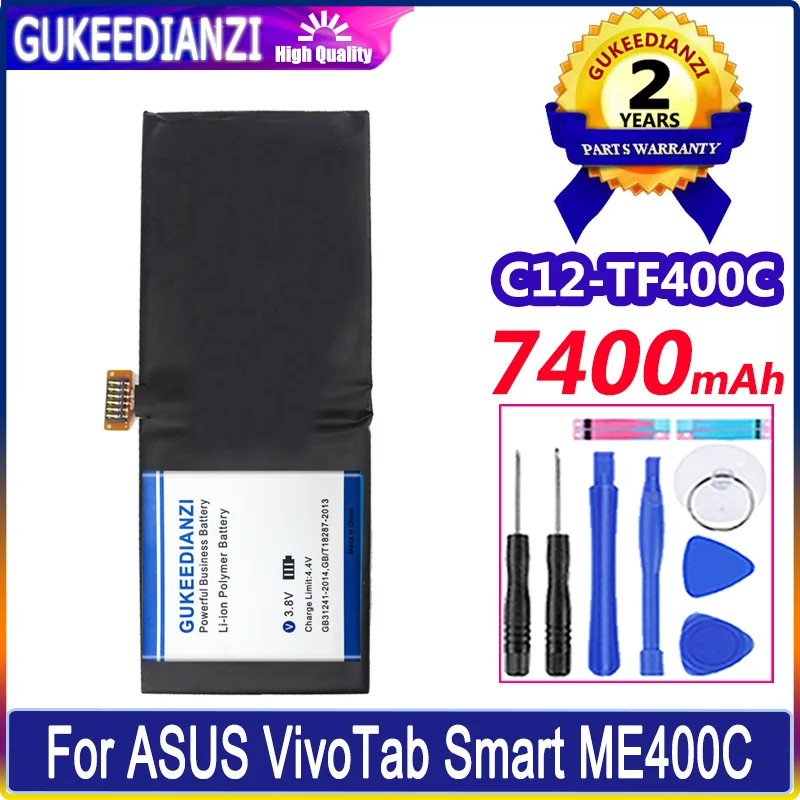 

Bateria New Battery C12-TF400C 7400mAh For ASUS Vivo Tab Smart ME400C 1ICP4/83/103-2 TF400C High Quality Battery